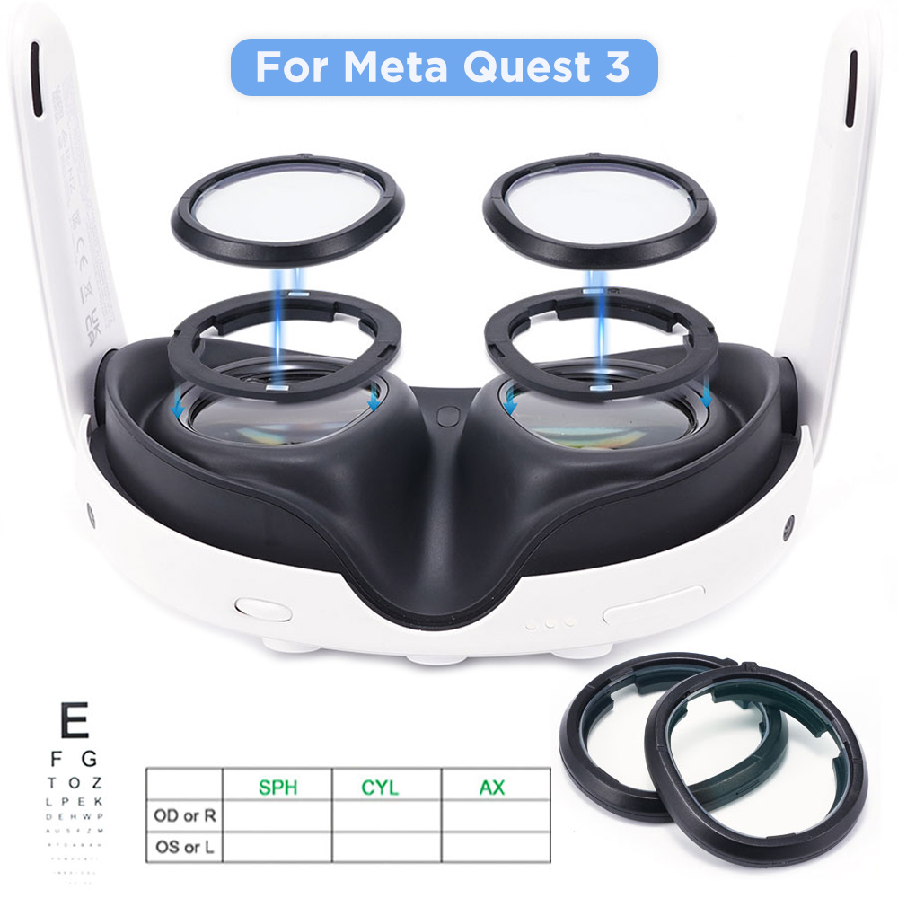Vr Lens Protector - Quest 3 렌즈 근시 방지 파란색