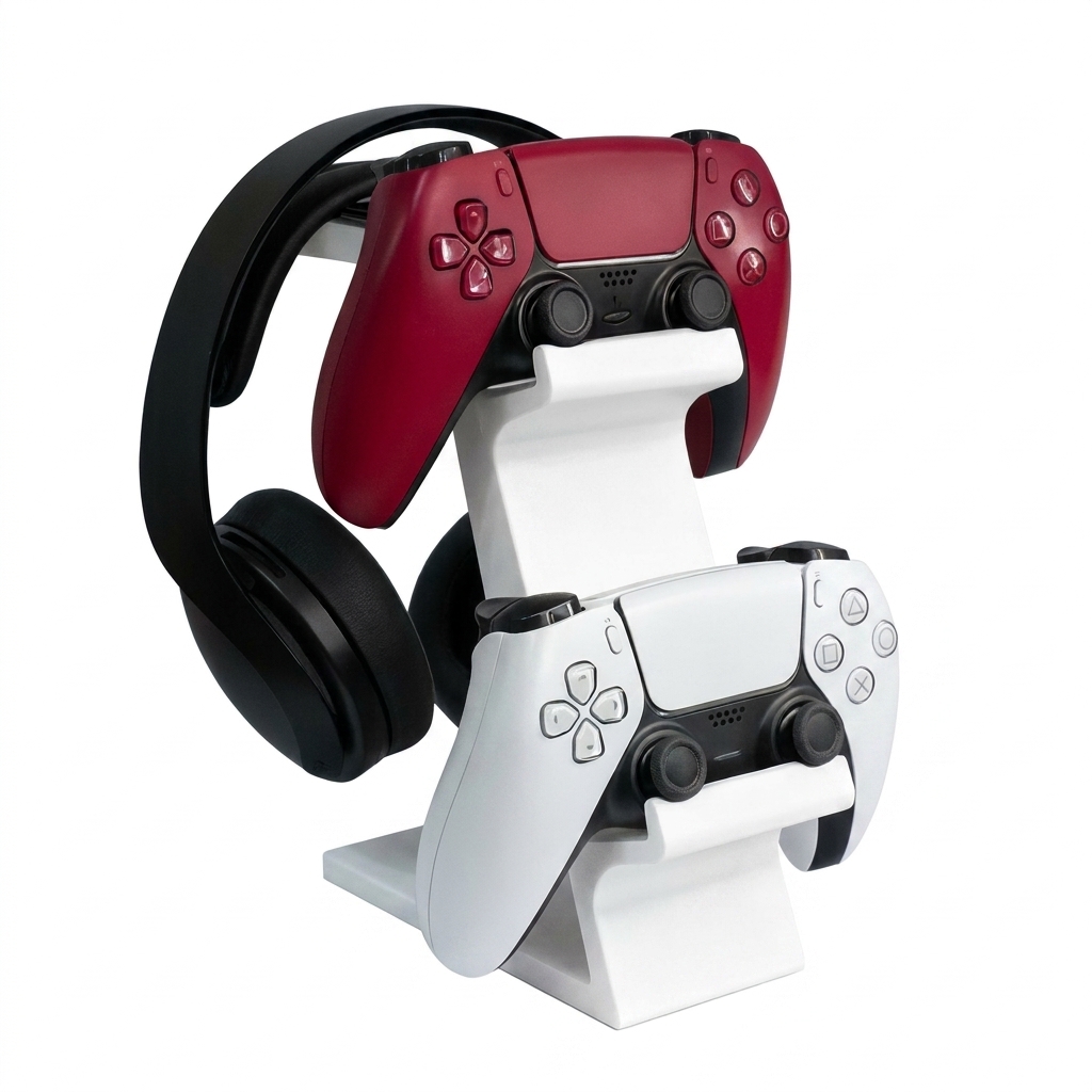 Controller Stand Holder - 3D 프린팅 게임 컨트롤러 헤드폰 통합
