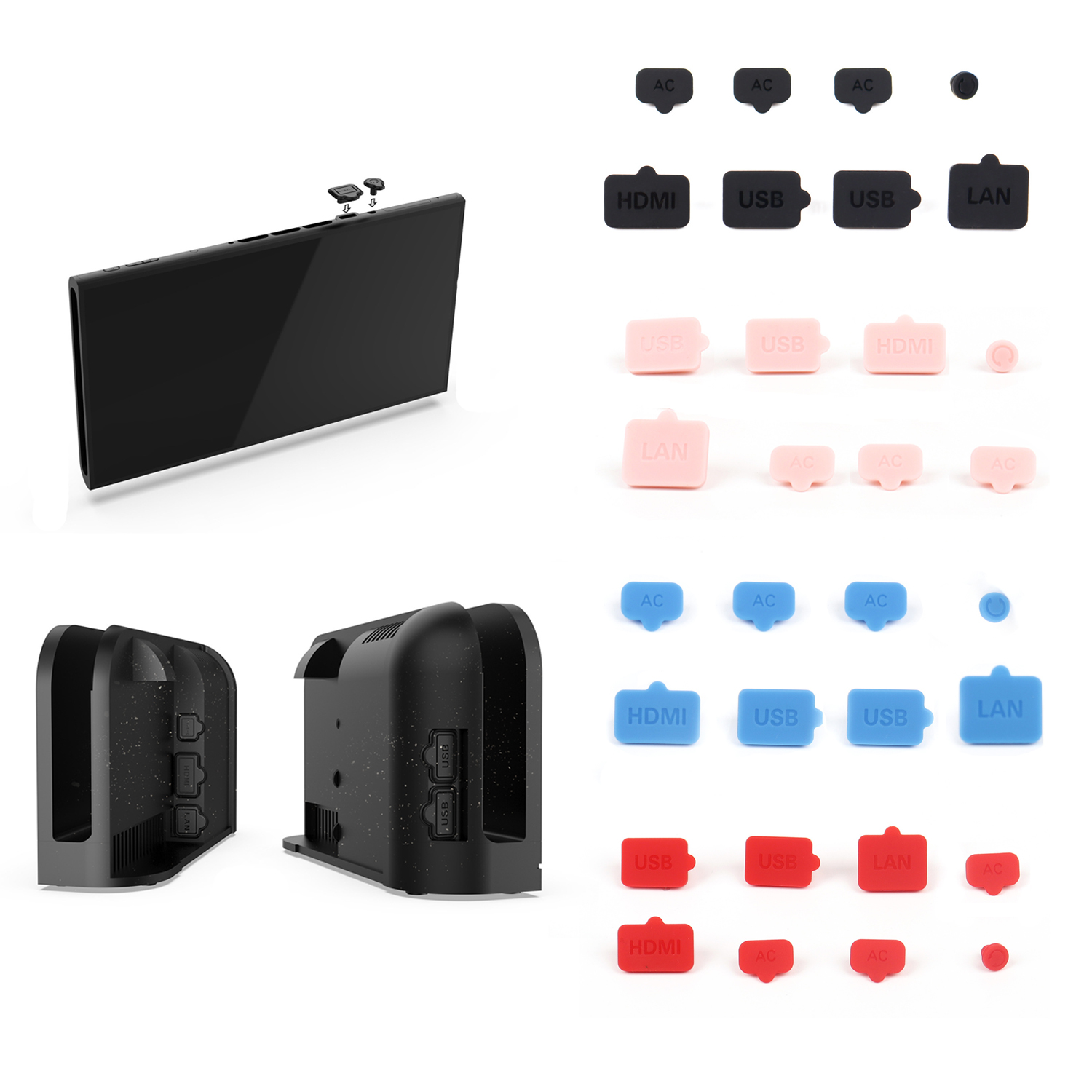 Nintendo Console Switch Oled - 먼지 방지 플러그 실리콘 USB HDMI