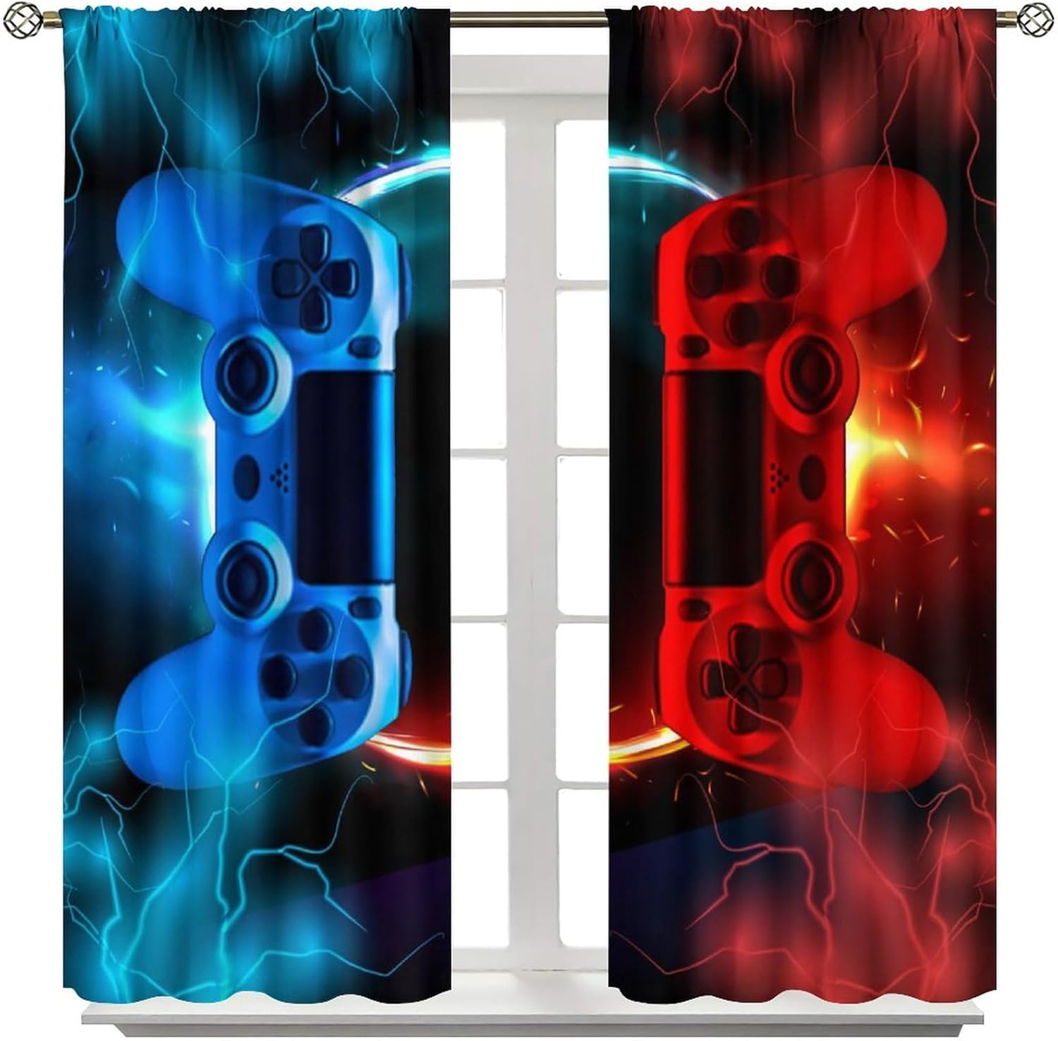 게임 커튼 블루 레드 아케이드 콘솔 팝 문화 스타일 커 - Gaming Console Cafe 리뷰 및 가격